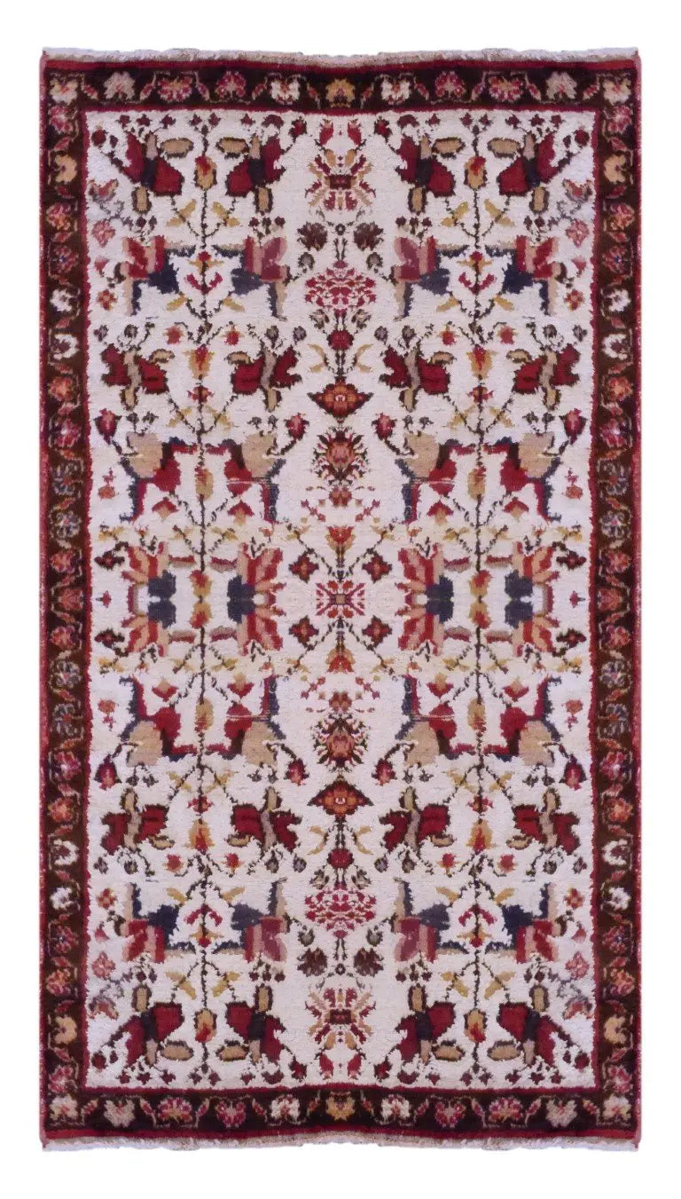 Persian Hand-Knotted Rug Made With Natural Wool & Cotton Color Red 3'2" X 5' Pan0